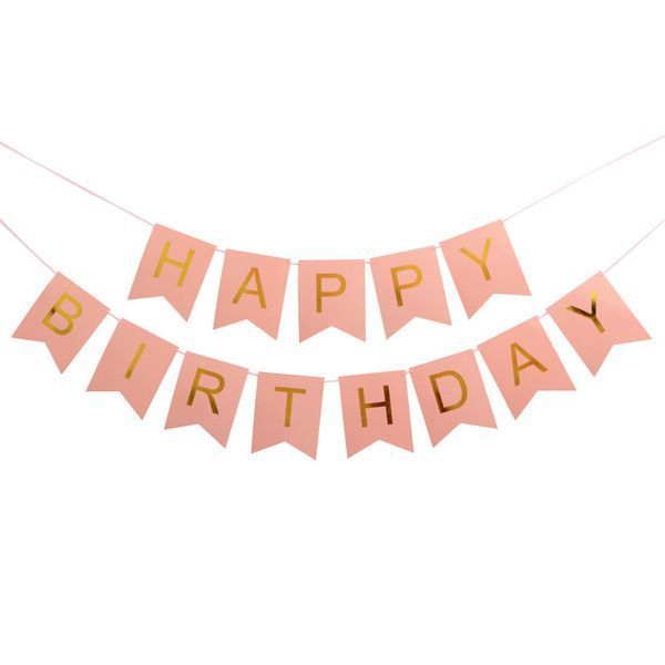 Гирлянда флажки Happy Birthday one size розовый 158900 фото