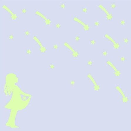 Люминесцентная наклейка на стену - 27*20см, (набирает свет и светится в темноте) N278 фото