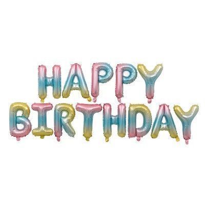 Шарики Happy birthday фольгированные 16 дюймов разноцветный 30456/9 фото