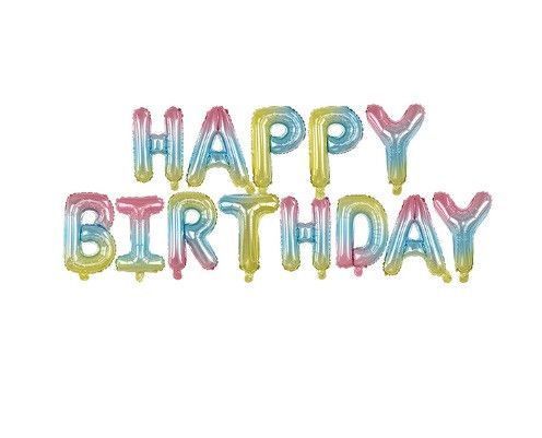 Шарики Happy birthday фольгированные 16 дюймов разноцветный 30456/9 фото