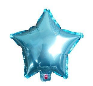 Шарик звездочка фольгированный 10 дюймов голубой 3081/5 фото