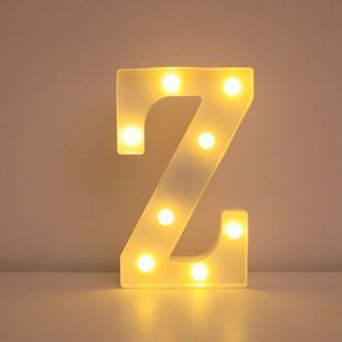 Літера з підсвіткою Z об'ємна маленька 21 на 15 см білий 553110/25 фото