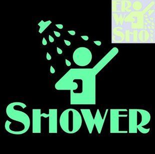 Наклейка люминесцентная салатовая "Shower" - размер 15*15см, (впитывает свет и светится в темноте) N270 фото
