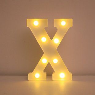 Літера з підсвіткою X об'ємна маленька 21 на 17 см білий 553110/23 фото