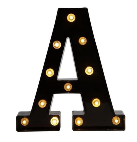 Буква с подсветкой A объемная маленькая 22 на 19 см черный Ч1241 фото