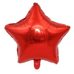 Шарик звездочка фольгированный 10 дюймов красный 3081/3 фото