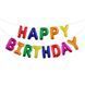 Шарики надпись Happy birthday фольгированные 16 дюймов разноцветный 30456/10 фото 1