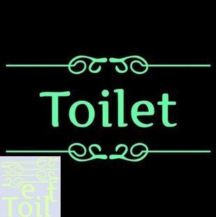 Наклейка люминесцентная "Toilet" - 15*15см (поглощает свет и светится в темноте) N254 фото