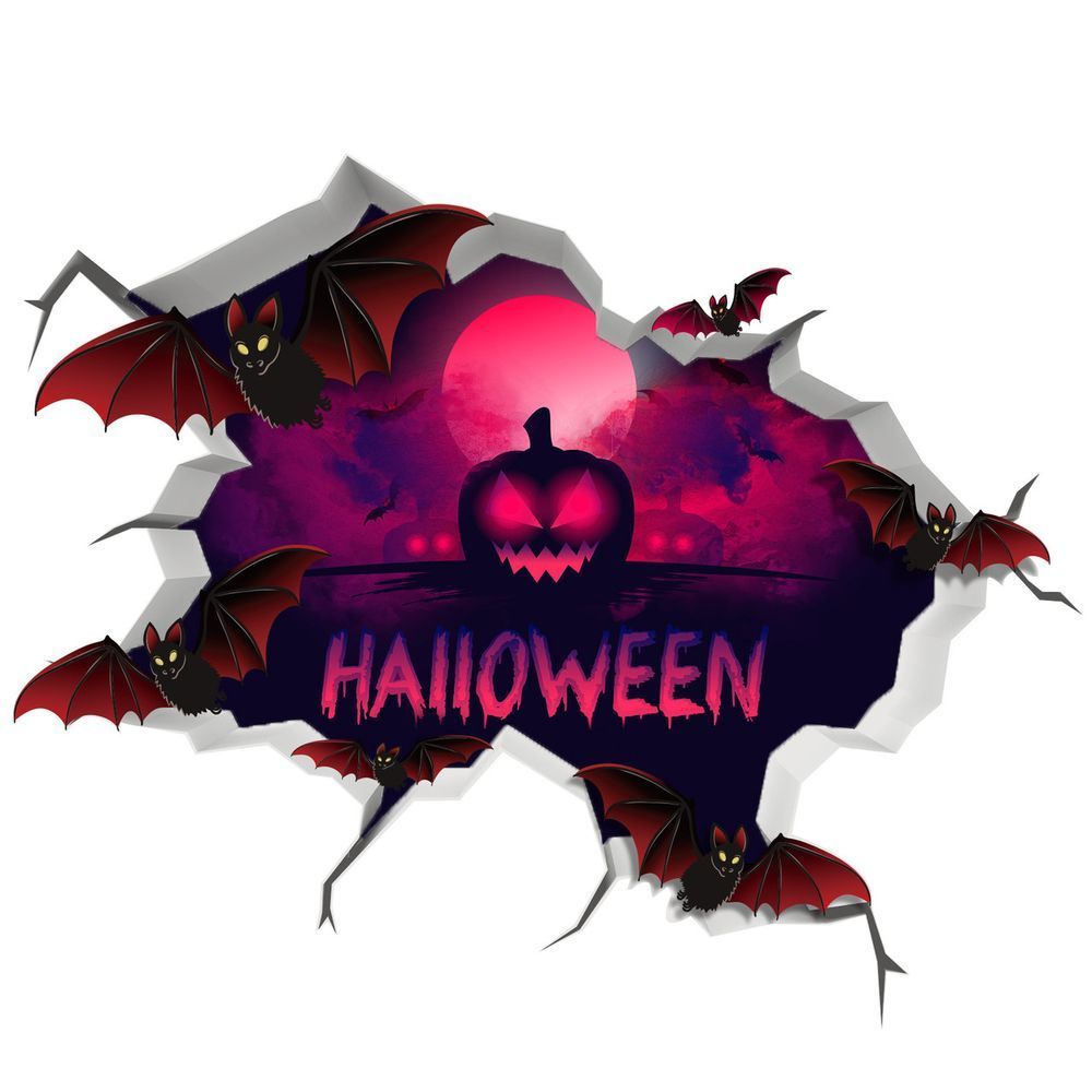 Наклейки на Хелловін Halloween 46 на 38 см різнобарвний AFH1144 фото