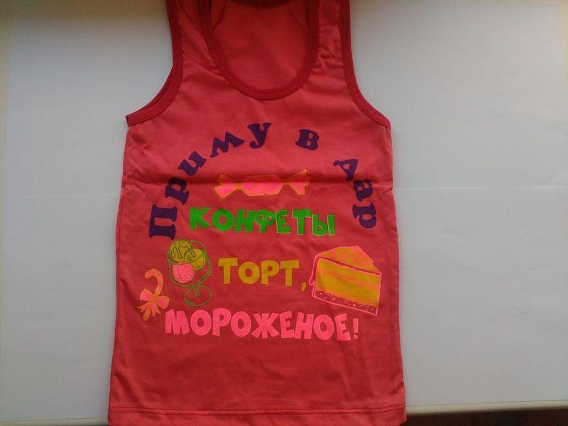 Майка для дівчинки з принтом 100-110 см різнобарвний 9 фото