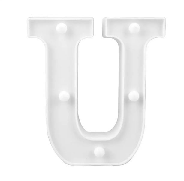 Об'ємна&nbsp;літера U led маленька 16 на 11 см білий 553099 фото