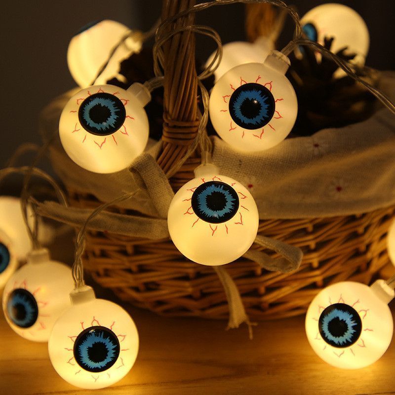 Гірлянда на Хелловін Очі 150 см 10 led 4 см теплий білий 61134 фото