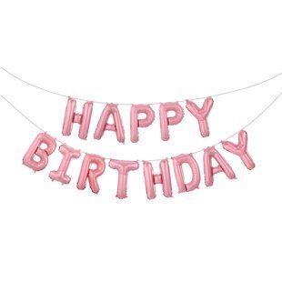 Шарики Happy birthday фольгированные 16 дюймов розовый 30456/5 фото