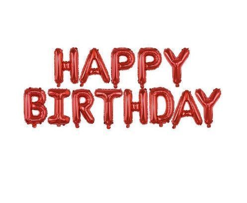 Кульки Happy birthday фольговані 16 дюймів червоний 30456/6 фото