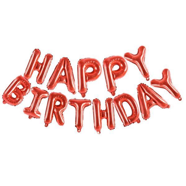 Кульки Happy birthday фольговані 16 дюймів червоний 30456/6 фото